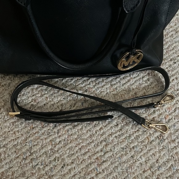 Michael Kors jet set satchel black saffiano leather crossbody bag - Picture 7 of 10
